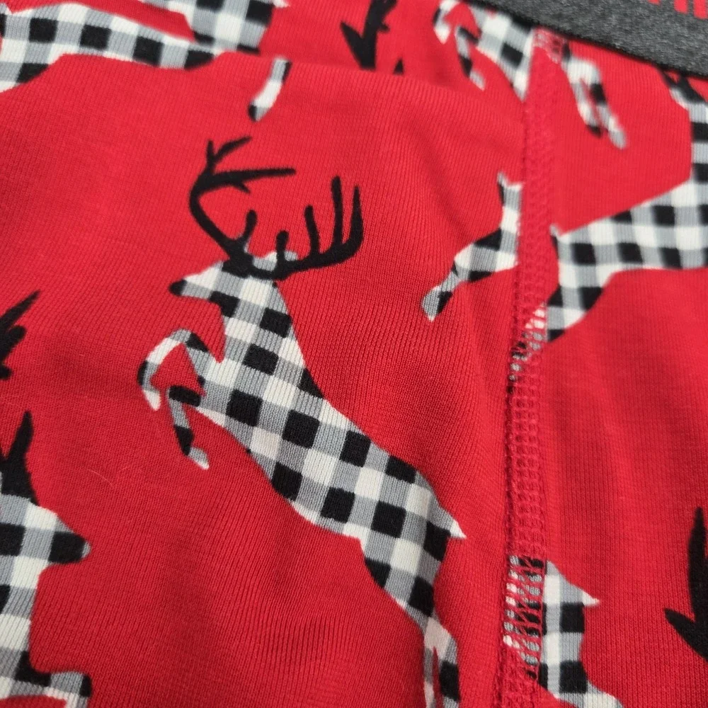 Tommy John Cool Cotton Mid-Length Men's Boxer Briefs XL Reindeer Red Holiday